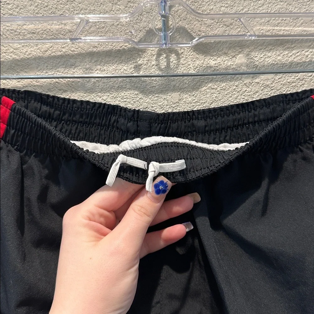 Nike Black Athletic Running Shorts with Red & White Trim Size Medium